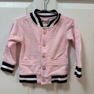 Monica + Andy light pink crown bomber jacket 24 months